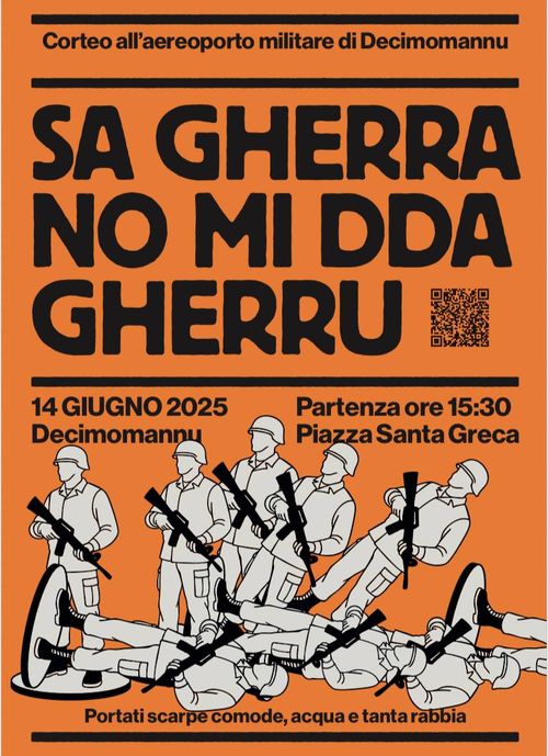 Corteo all'aeroporto militare di Decimomannu