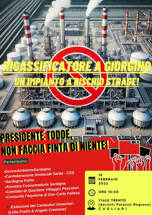 RIGASSIFICATORE A GIORGINO: UN IMPIANTO A RISCHIO STRAGE. PRESIDENTE TODDE NON FACCIA FINTA DI NIENTE!