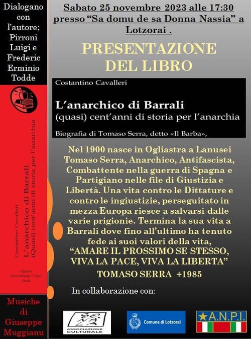 Presentazione del libro: "L'anarchico di Barrali"