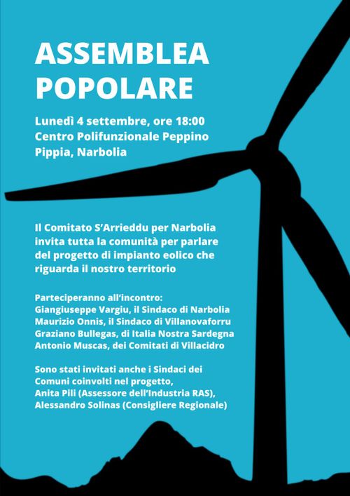 Assalto eolico speculativo al Montiferru - Assemblea Popolare