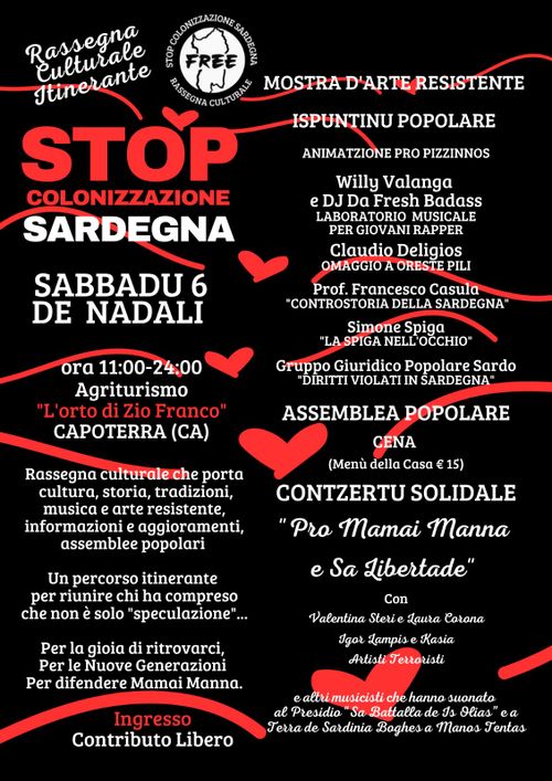 STOP COLONIZZAZIONE SARDEGNA - Rassegna Culturale Itinerante - 5° Atobiu