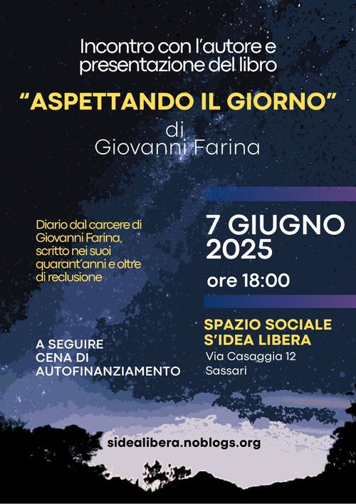 "Aspettando il giorno", presentazione del libro con l'autore Giovanni Farina